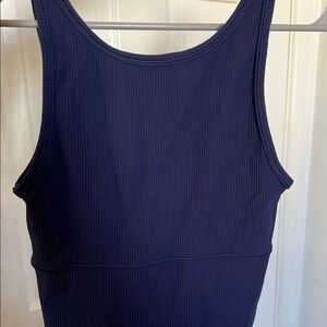 Lululomen Navy Blue Ribbed Tank Top
